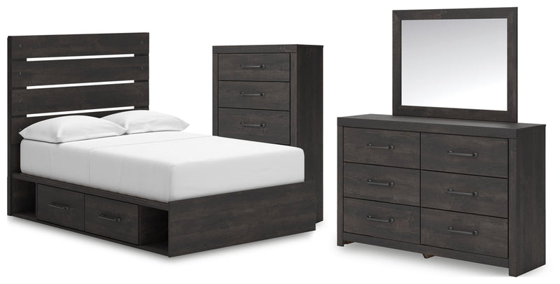 Hollivern Panel Bed, Dresser, Mirror, Chest & Nightstand, Bedroom Set