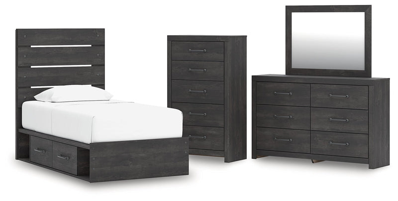 Hollivern Panel Bed, Dresser, Mirror, Chest & Nightstand, Bedroom Set