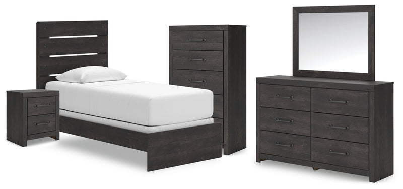 Hollivern Panel Bed, Dresser, Mirror, Chest & Nightstand, Bedroom Set