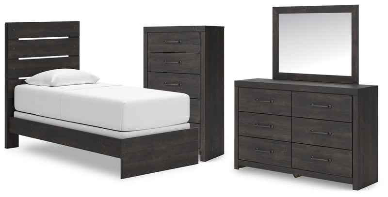 Hollivern Panel Bed, Dresser, Mirror, Chest & Nightstand, Bedroom Set