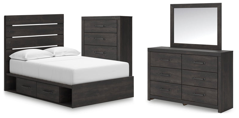 Hollivern Panel Bed, Dresser, Mirror, Chest & Nightstand, Bedroom Set