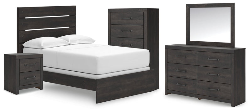 Hollivern Panel Bed, Dresser, Mirror, Chest & Nightstand, Bedroom Set