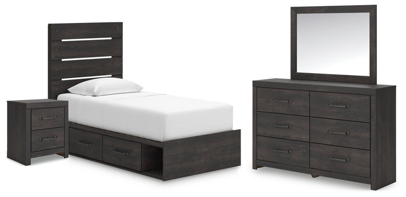Hollivern Panel Bed, Dresser, Mirror, Chest & Nightstand, Bedroom Set