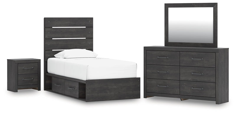Hollivern Panel Bed, Dresser, Mirror, Chest & Nightstand, Bedroom Set