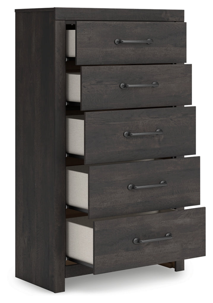 Hollivern Panel Bed, Dresser, Mirror, Chest & Nightstand, Bedroom Set