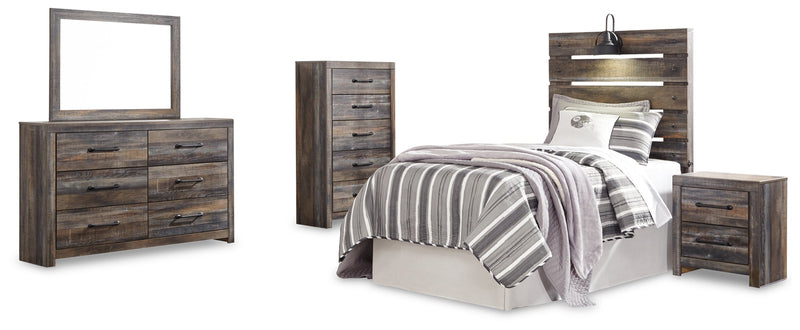 Drystan Bed, Dresser, Mirror, Chest & Nightstand, Bedroom Set