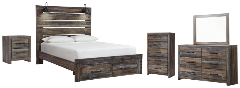 Drystan Bed, Dresser, Mirror, Chest & Nightstand, Bedroom Set
