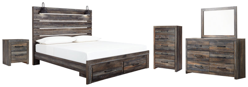 Drystan Bed, Dresser, Mirror, Chest & Nightstand, Bedroom Set