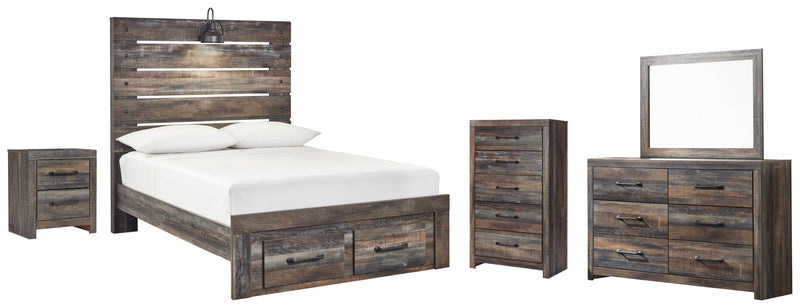 Drystan Bed, Dresser, Mirror, Chest & Nightstand, Bedroom Set