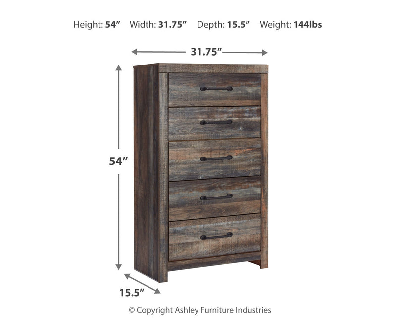 Drystan Bed, Dresser, Mirror, Chest & Nightstand, Bedroom Set