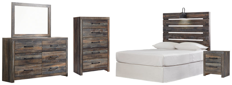 Drystan Bed, Dresser, Mirror, Chest & Nightstand, Bedroom Set