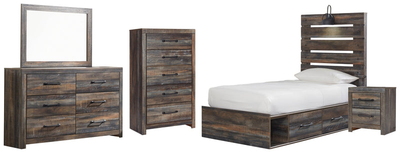 Drystan Bed, Dresser, Mirror, Chest & Nightstand, Bedroom Set