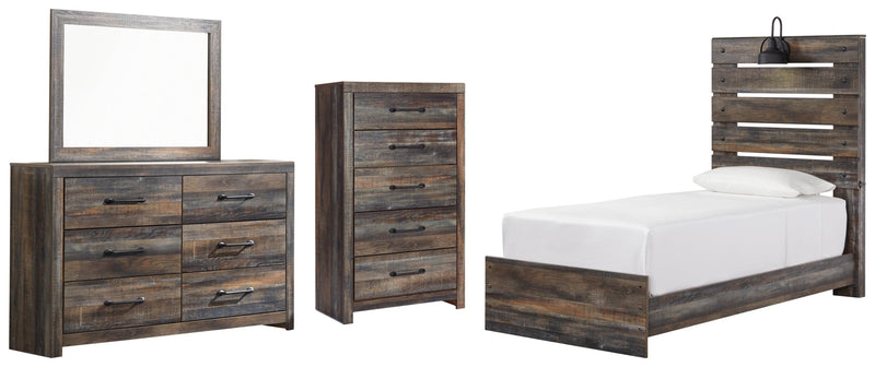 Drystan Bed, Dresser, Mirror, Chest & Nightstand, Bedroom Set