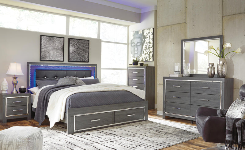 Lodanna Bedroom Sets King Panel Bed with 2 Storage Drawers