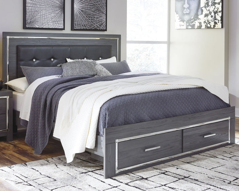 Lodanna Panel Bed King Panel Bed with 2 Storage Drawers (v2)