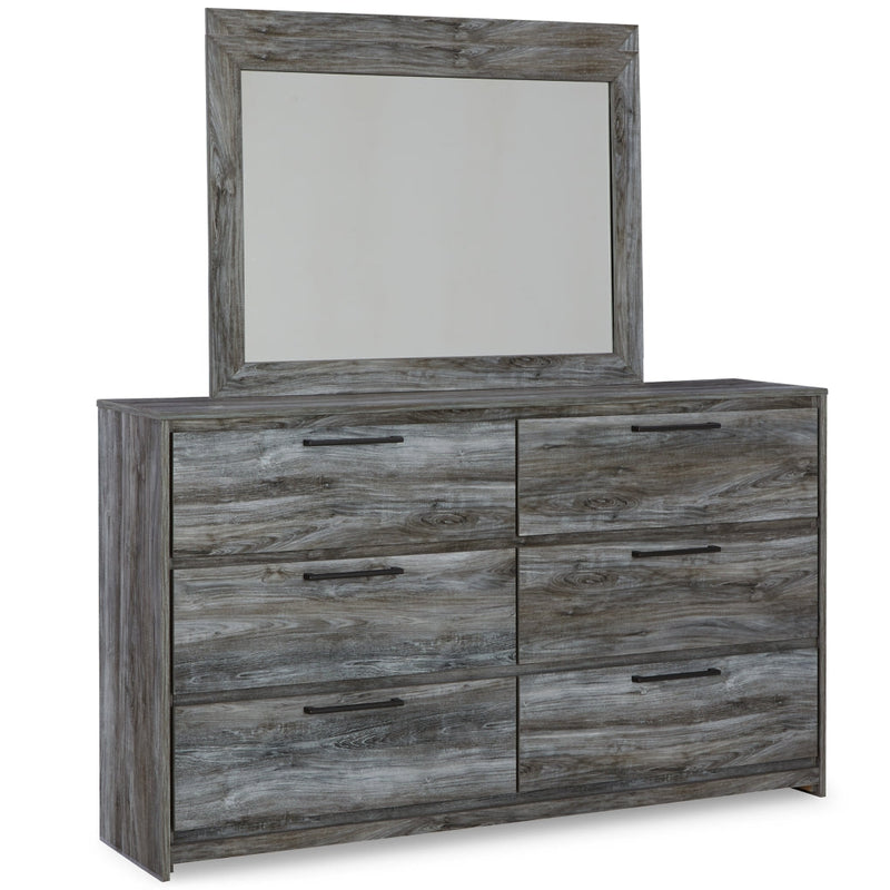 Baystorm Full Panel Bed with 2 Storage Drawers, Dresser and Mirror