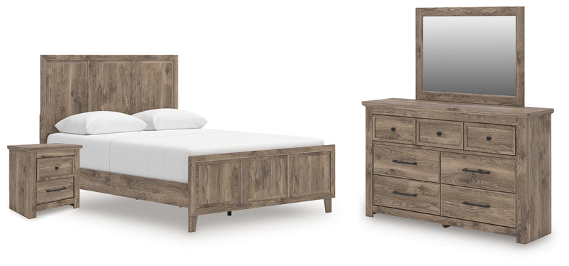 Rusticott Bed, Dresser, Mirror & Nightstand, Bedroom Set