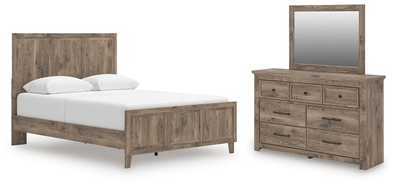 Rusticott Bed, Dresser, Mirror & Nightstand, Bedroom Set