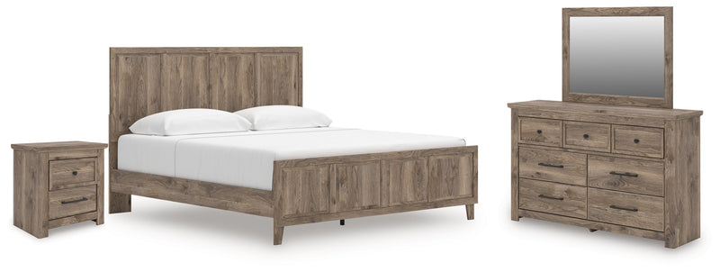 Rusticott Bed, Dresser, Mirror & Nightstand, Bedroom Set