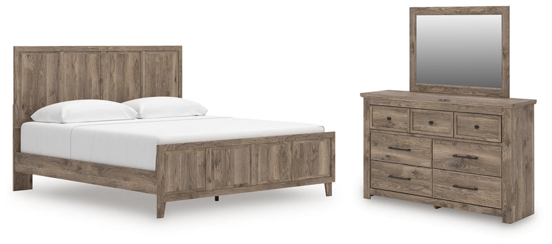 Rusticott Bed, Dresser, Mirror & Nightstand, Bedroom Set
