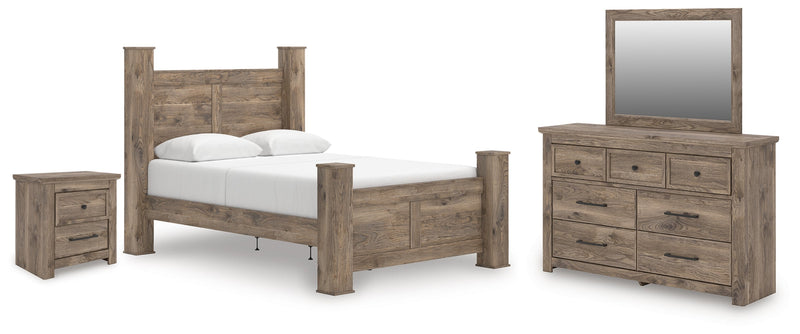 Rusticott Bed, Dresser, Mirror & Nightstand, Bedroom Set