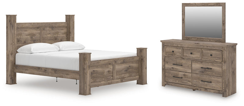 Rusticott Bed, Dresser, Mirror & Nightstand, Bedroom Set