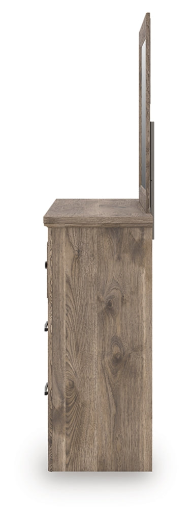 Rusticott Bed, Dresser, Mirror & Nightstand, Bedroom Set