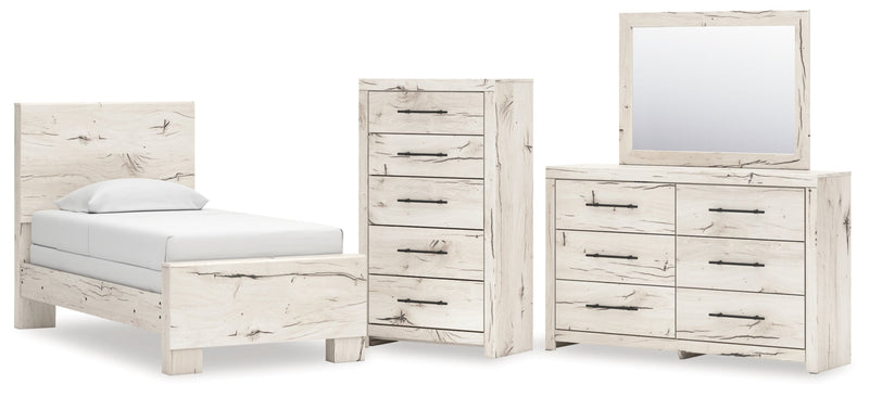 Lawroy Panel Bed, Dresser, Mirror, Chest & Nightstand, Bedroom Set