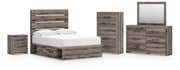 Graystorm Bedroom Sets Full Panel Bed with Storage Dresser, Mirror, Chest and Nightstand