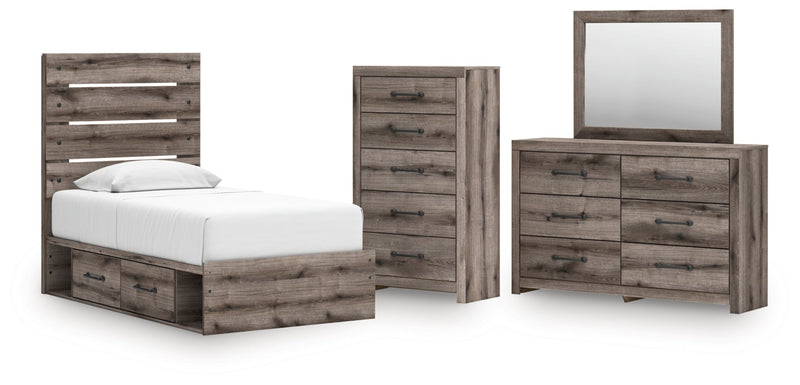 Graystorm Panel Bed, Dresser, Mirror, Chest & Nightstand, Bedroom Set