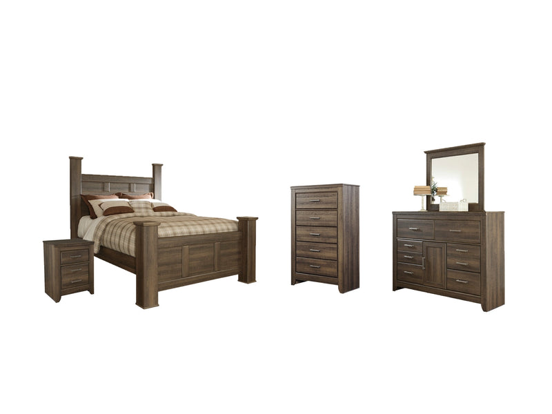 Juararo Bed, Dresser, Mirror, Chest & Nightstand, Bedroom Set