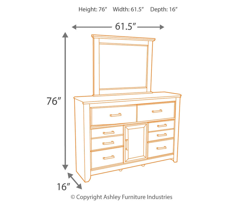 Juararo Bed, Dresser, Mirror, Chest & Nightstand, Bedroom Set