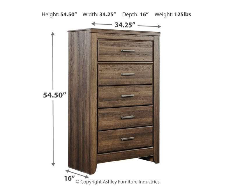 Juararo Bed, Dresser, Mirror, Chest & Nightstand, Bedroom Set