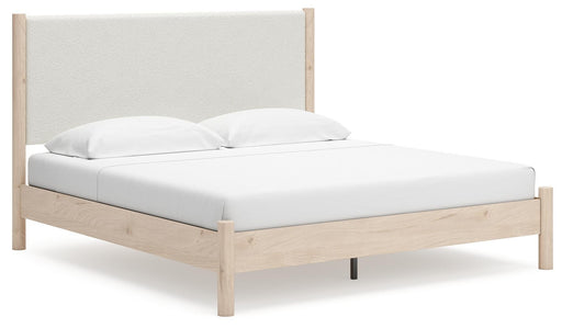 Cadmori Beds King Upholstered Panel Bed Two-tone