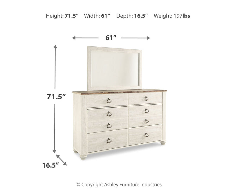 Willowton Bed, Dresser, Mirror, Chest & Nightstand, Bedroom Set