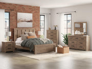 Oliandon Bedroom Sets Queen Panel Bed Dresser, Mirror, Chest and Nightstand