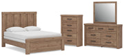 Oliandon Bedroom Sets Queen Panel Bed Dresser, Mirror and Chest
