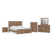 Oliandon Bedroom Sets King Panel Storage Bed Dresser, Mirror, Chest and Nightstand