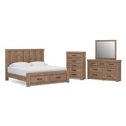 Oliandon Bedroom Sets King Panel Storage Bed Dresser, Mirror and Chest