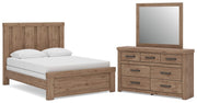 Oliandon Bedroom Sets Queen Panel Bed Dresser and Mirror