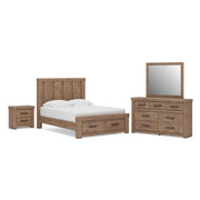 Oliandon Bedroom Sets Queen Panel Storage Bed. Dresser Mirror and Nightstand