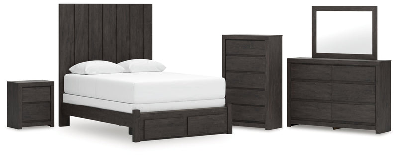 Fraluna Panel Bed, Dresser, Mirror, Chest & Nightstand, Bedroom Set
