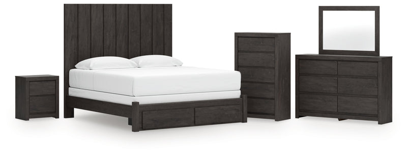 Fraluna Panel Bed, Dresser, Mirror, Chest & Nightstand, Bedroom Set