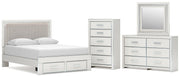 Zuraleus Upholstered Bed, Dresser, Mirror, Chest & Nightstand, Bedroom Set