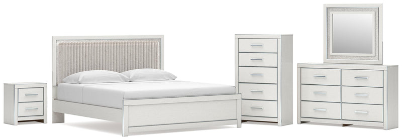 Zuraleus Upholstered Bed, Dresser, Mirror, Chest & Nightstand, Bedroom Set