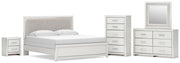 Zuraleus Upholstered Bed, Dresser, Mirror, Chest & Nightstand, Bedroom Set