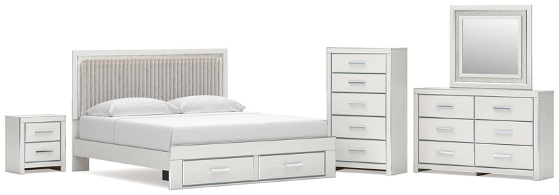Zuraleus Upholstered Bed, Dresser, Mirror, Chest & Nightstand, Bedroom Set
