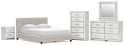 Zuraleus Upholstered Bed, Dresser, Mirror, Chest & Nightstand, Bedroom Set