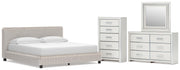 Zuraleus Upholstered Bed, Dresser, Mirror, Chest & Nightstand, Bedroom Set