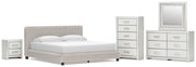 Zuraleus Upholstered Bed, Dresser, Mirror, Chest & Nightstand, Bedroom Set